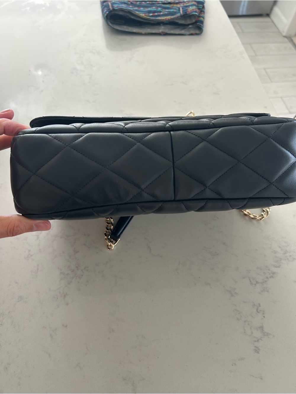 kate spade Black Quilted Crossbody with Gold Chain - Picture 4 of 14
